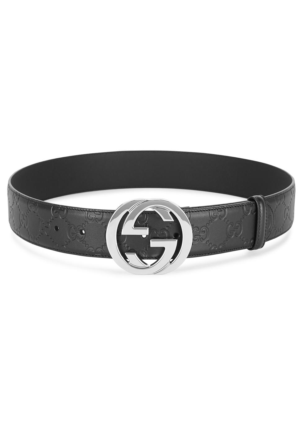 Gucci Leather Logo Belt in Black for 