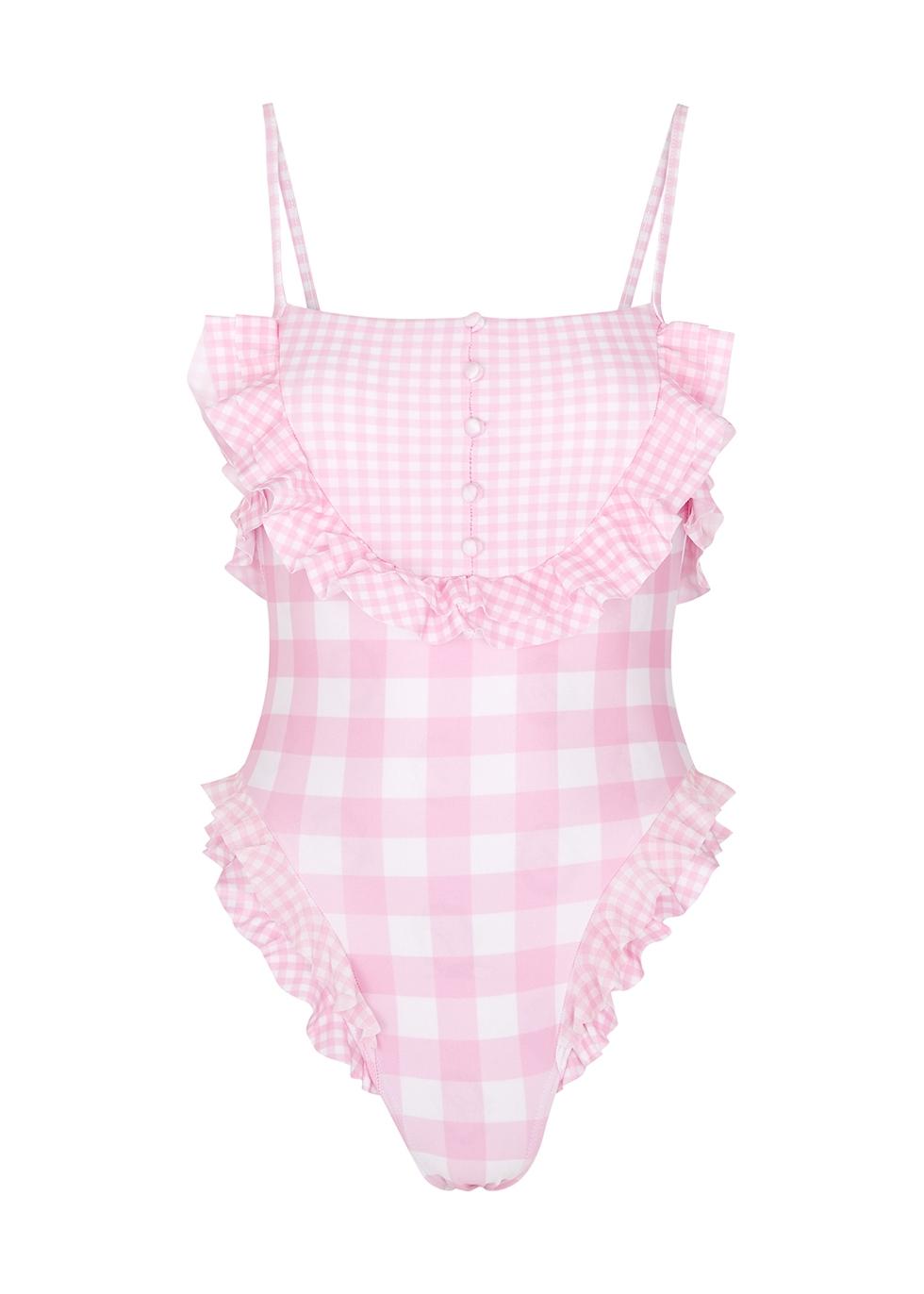 pink gingham swim