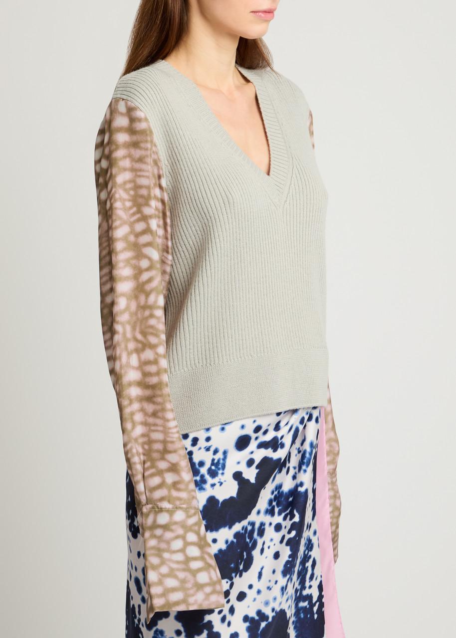 DRIES VAN NOTEN - dries van noten ニット DRIES VAN NOTEN MULTICOLOR ABSTRACT PRINTED HIGH NECK JERSEY