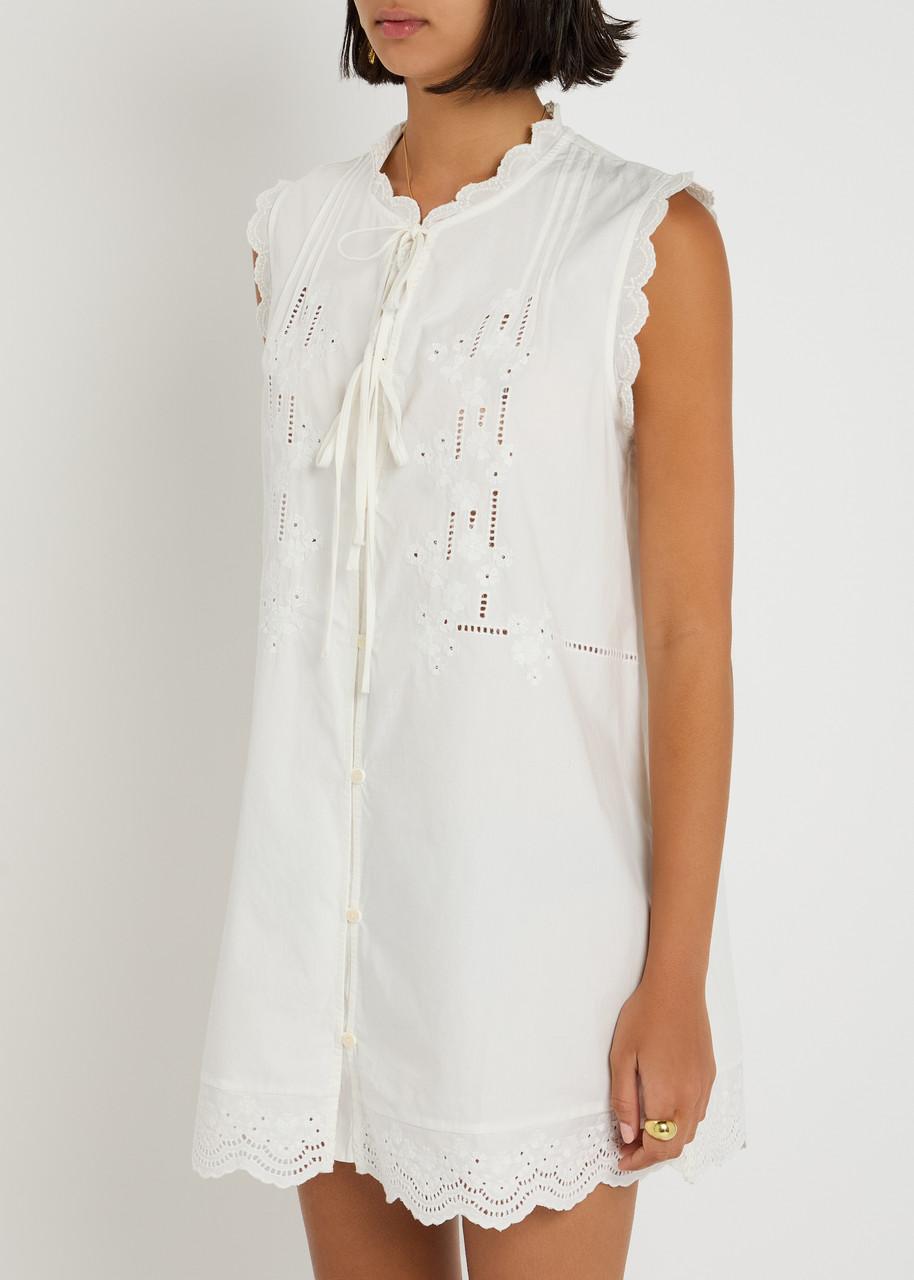 damson madder white lace dress Damson Madder Flower Lace Midi Dress