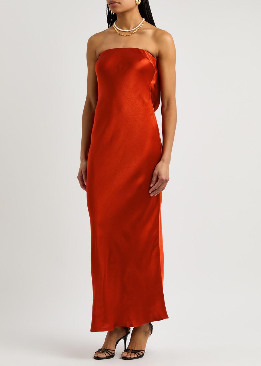 【関税込み】BEC + BRIDGE オレンジ Zariah マキシドレス Bec & Bridge Charlotte Cutout Shirred Georgette Maxi Dress