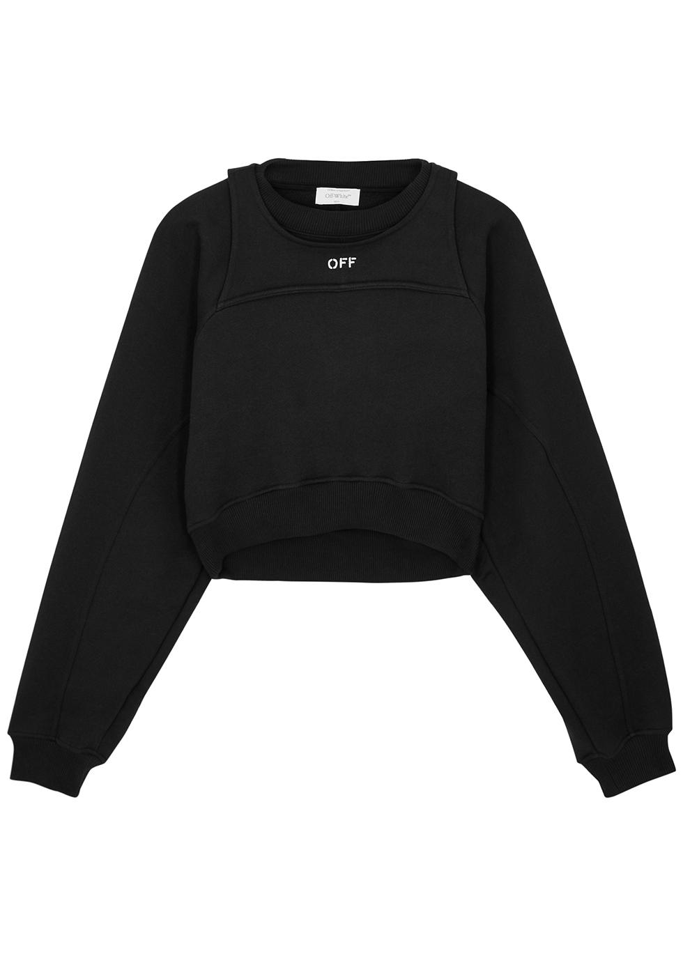 OFF-WHITE: cotton sweatshirt with logo - Black