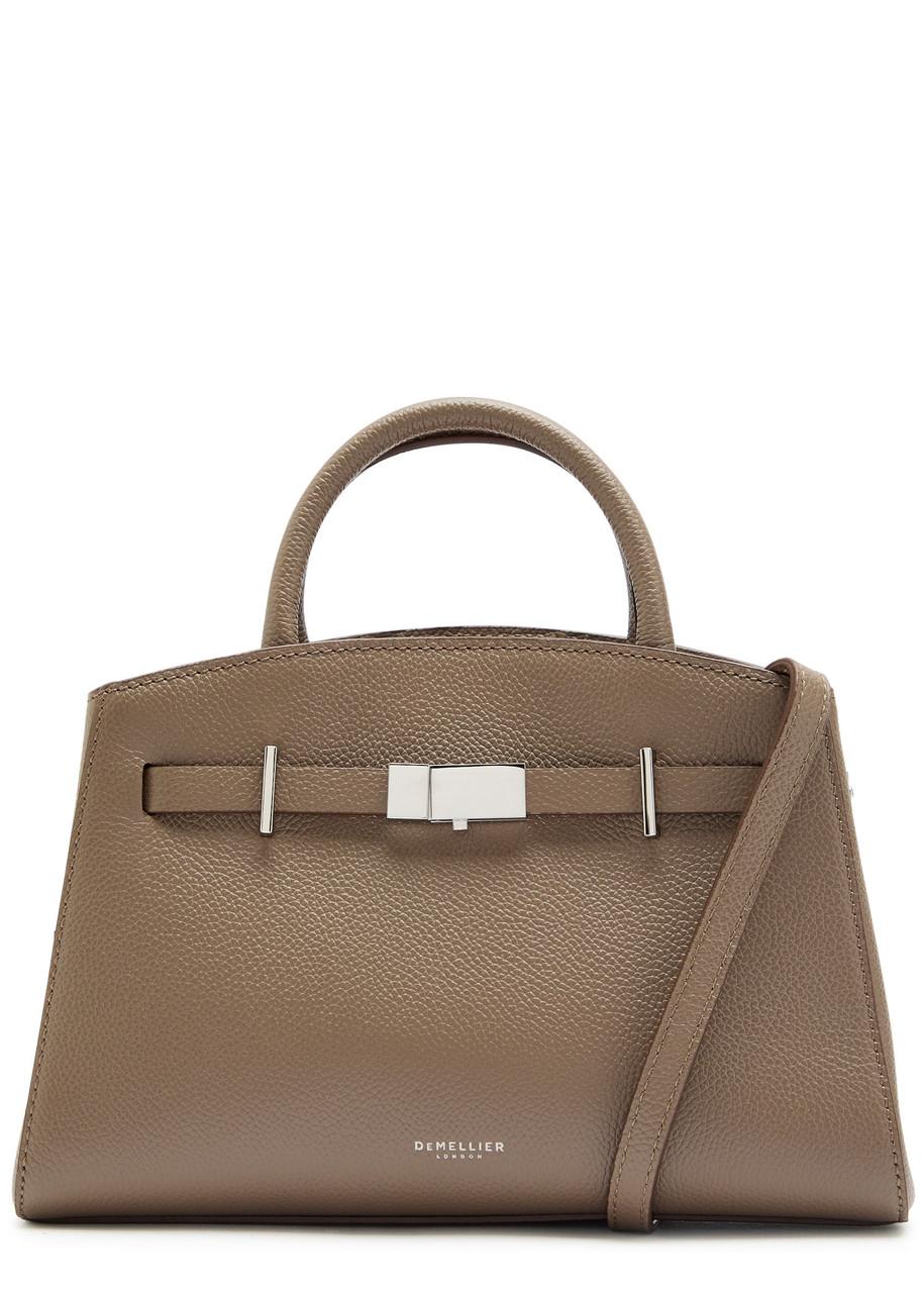 DeMellier The Small Hudson Grained Leather Top Handle Bag in Brown