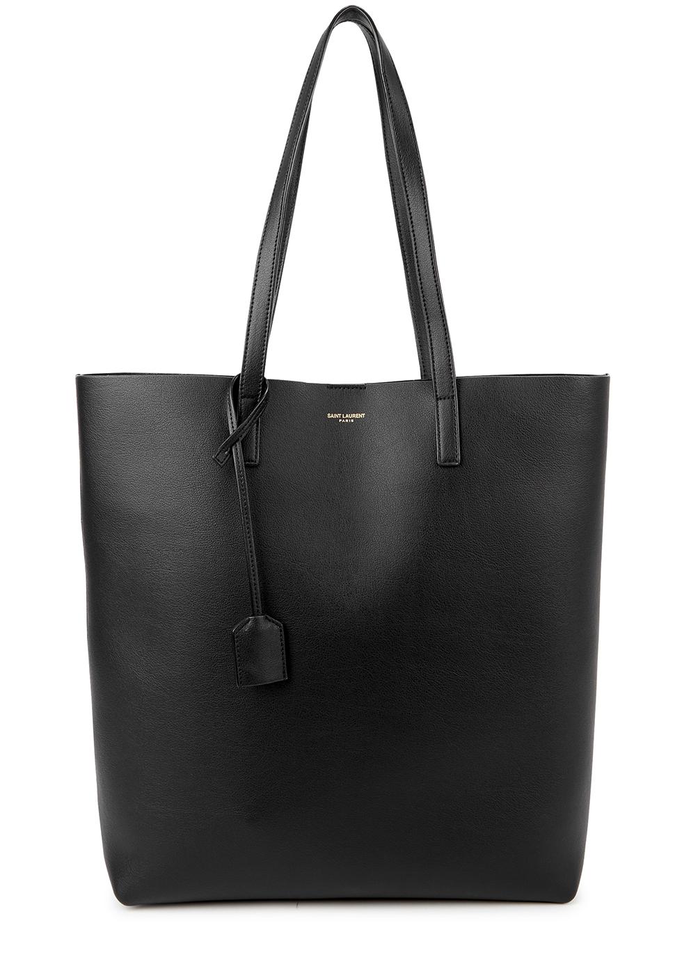 Shopping Large Leather Tote in Black - Saint Laurent