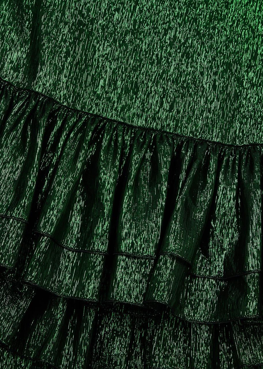 The Vampire's Wife The Falconetti Silk-Blend Lam Midi Dress in Green | Lyst