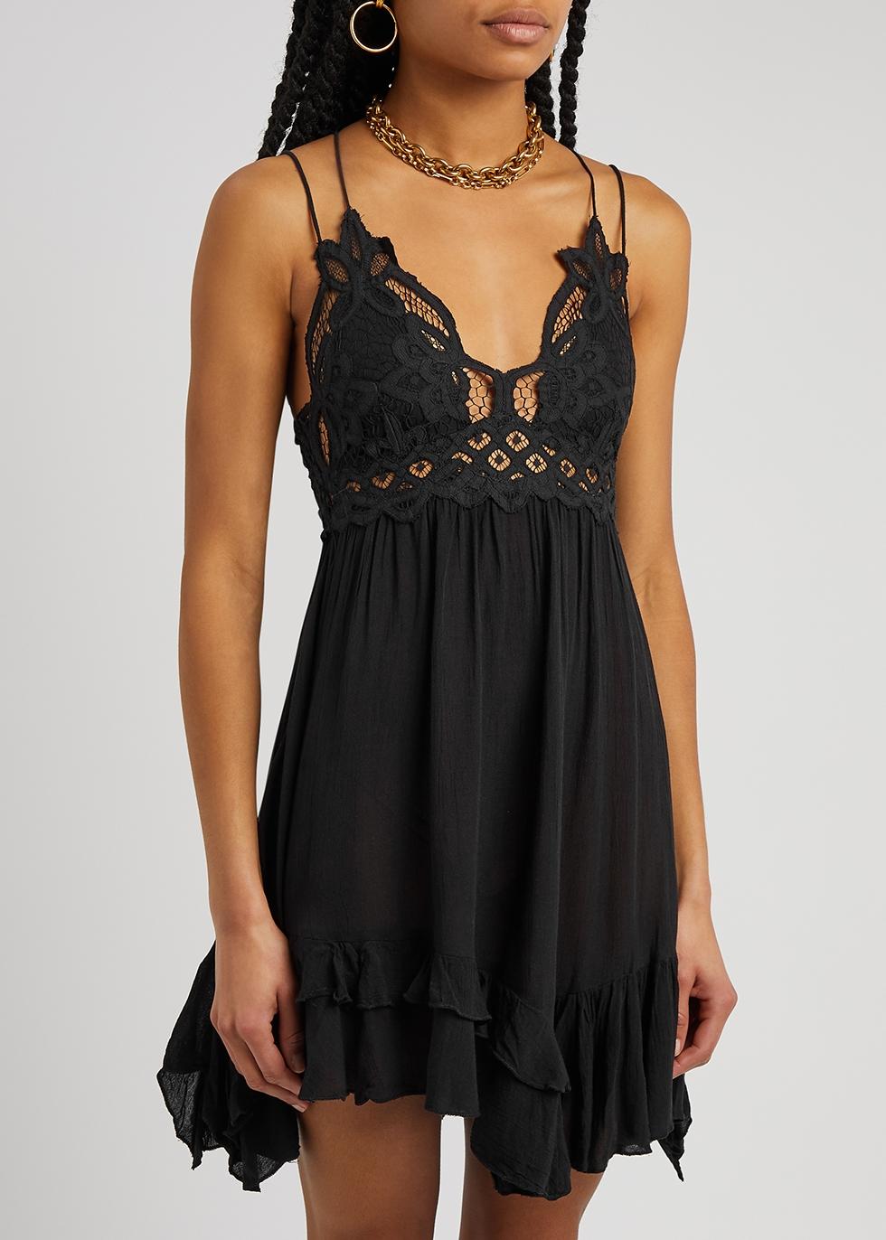 Free People Adella Black Crochet-lace 
