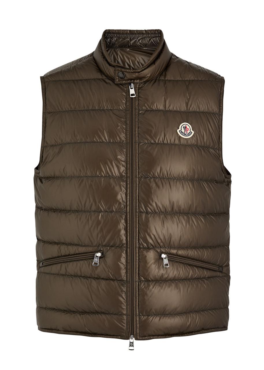 Moncler Gui Quilted Shell Gilet in Brown for Men Lyst