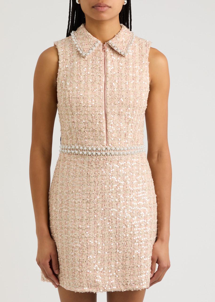 alice and olivia pink tweed dress PINK TWEED DRESS