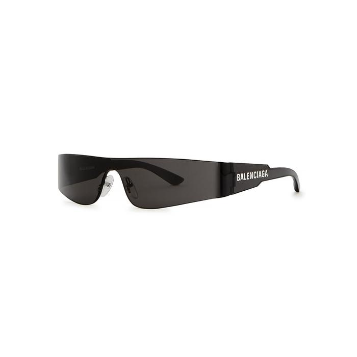 Balenciaga Charcoal Wrap-around Sunglasses in Gray | Lyst