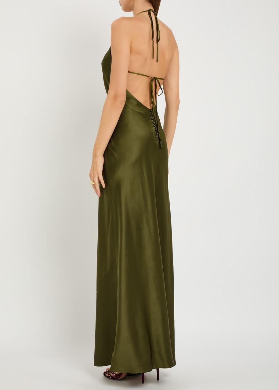 Reformation Jeany Silk Maxi Dress in Green | Lyst