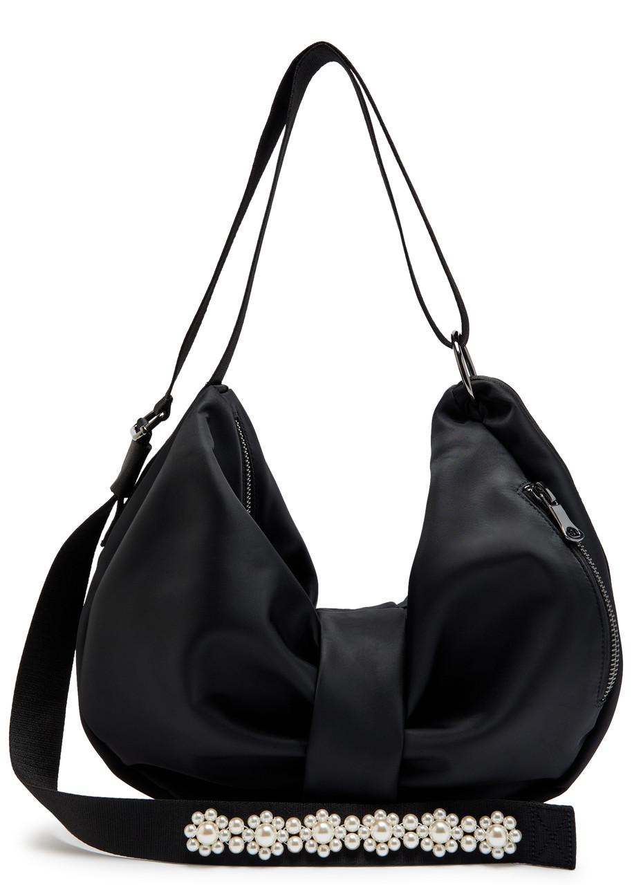 Simone Rocha Sling Bow Nylon Cross-Body Bag in Black | Lyst