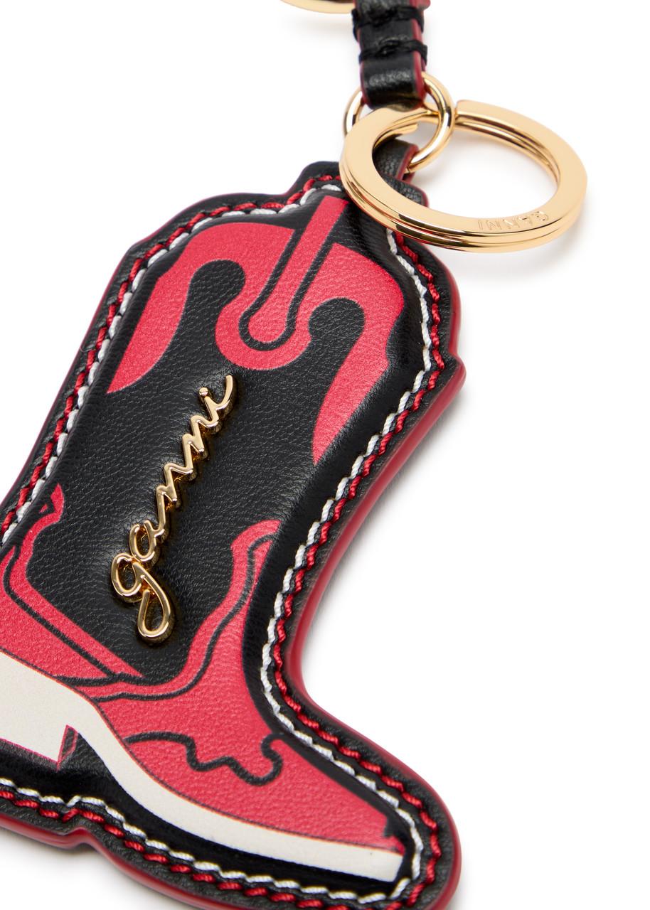 Ganni Western Boot Leather Keyring in Red | Lyst UK