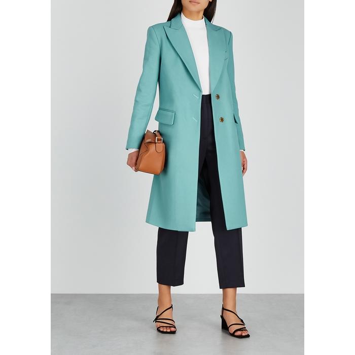 turquoise blue coat