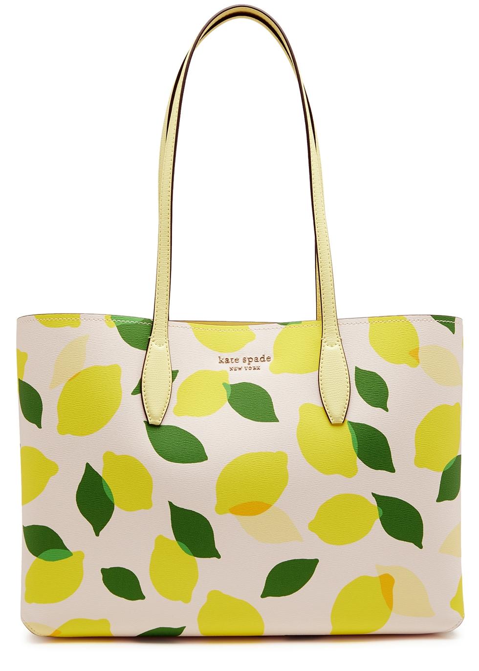 Kate Spade All Day Large Lemon-print Leather Tote in Yellow | Lyst