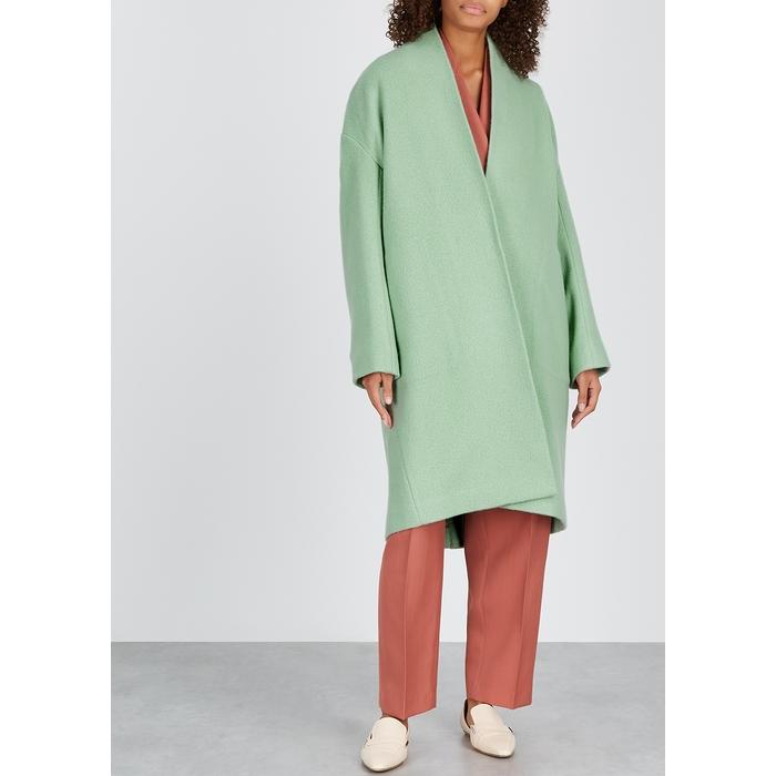 mint green wool coat