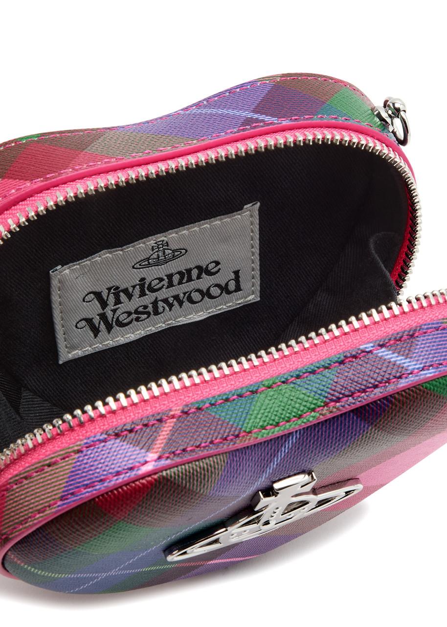 Vivienne Westwood Louise Heart Tartan Leather Cross-Body Bag in
