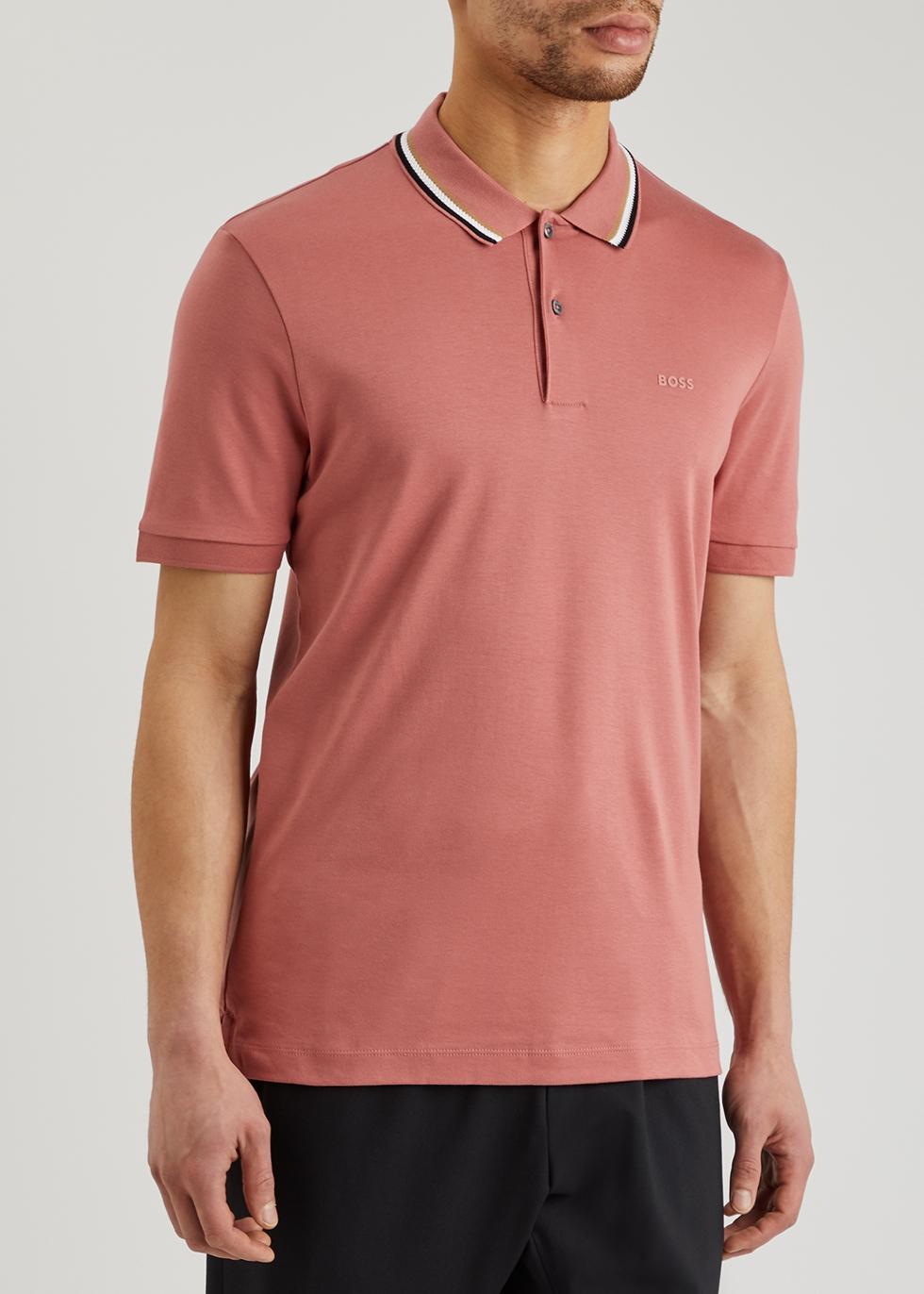 BOSS by HUGO BOSS Cotton-jersey Polo Shirt in Pink for Men | Lyst