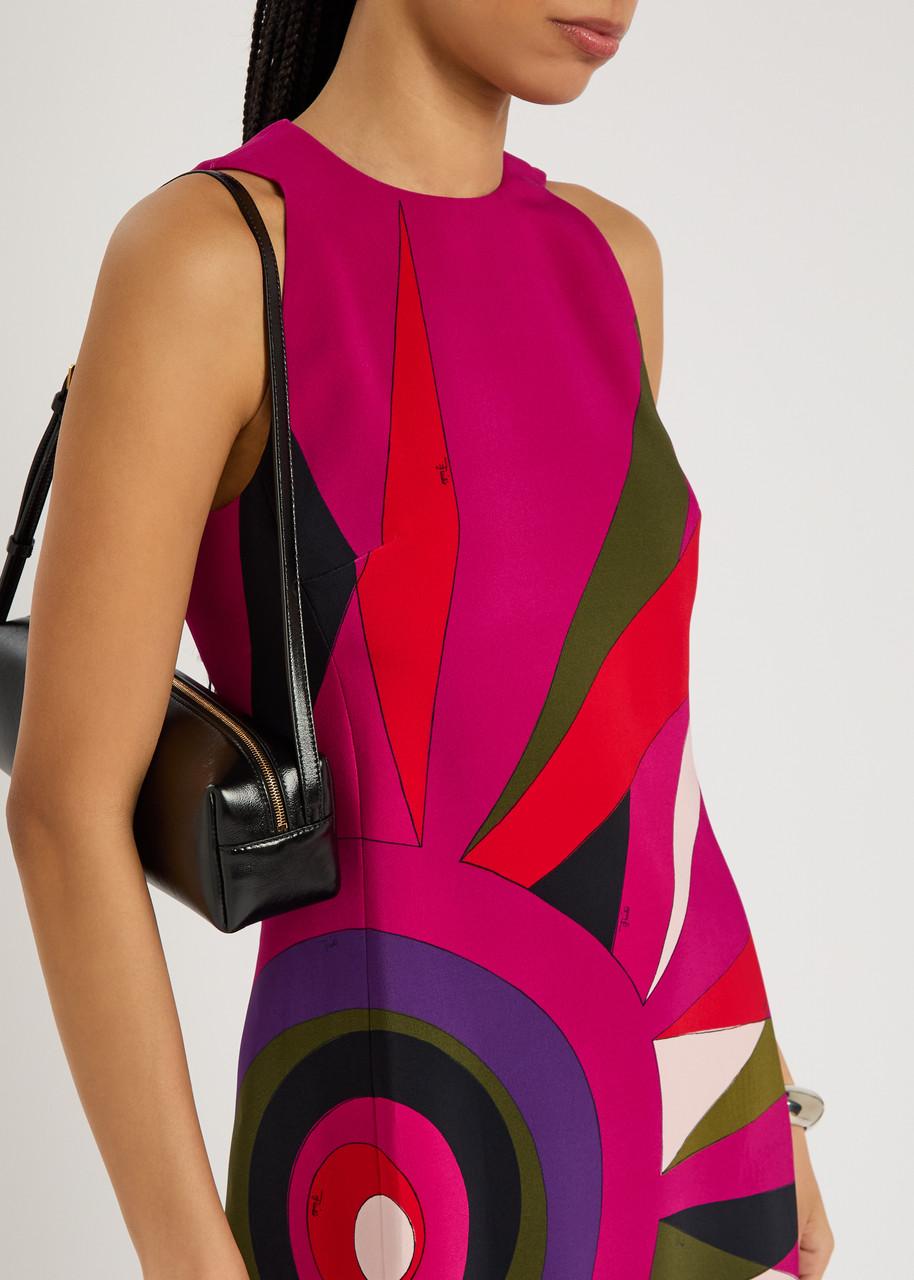 pucci printed silk chiffon trimmed cady mini dress PUCCI Abito Printed Cady Mini Dress in Pink