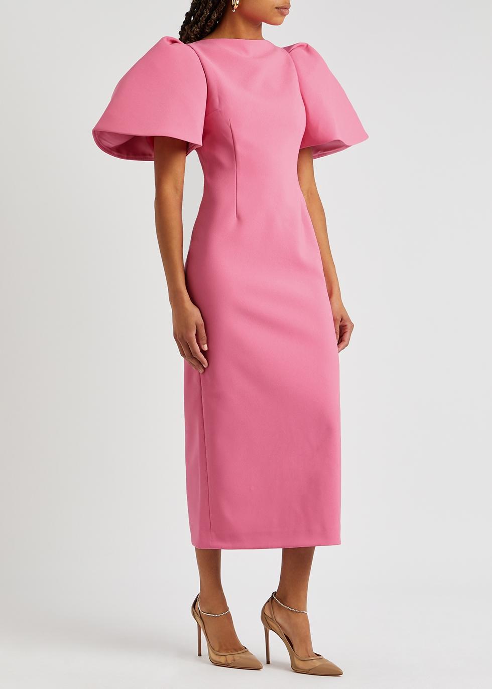【Solace London】ローラミディドレス Lora Midi Dress SOLACE London Lora Midi Dress in Fuchsia | REVOLVE