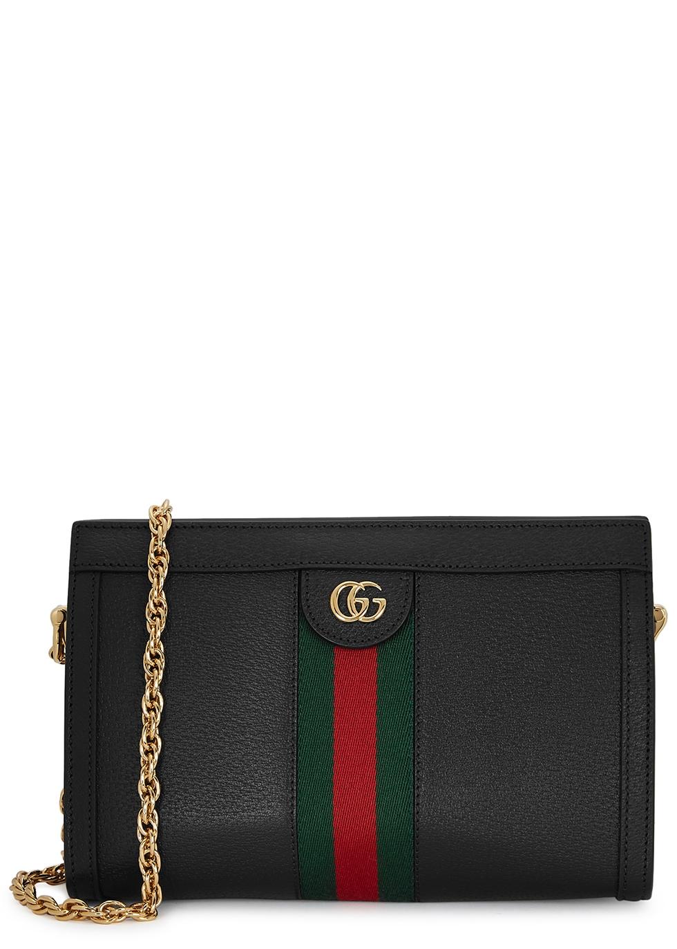 Gucci Ophidia Shoulder Bag Small Black in Leather with Gold-tone - US