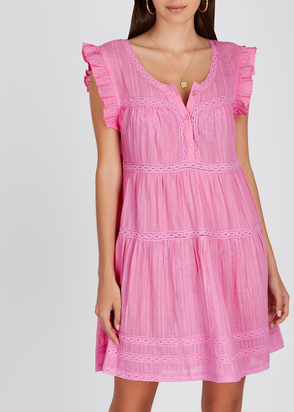 Melissa Odabash Rebekah Pink Embroidered Cotton Mini Dress Save 29