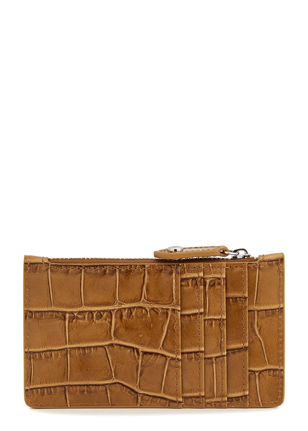 Mock croc print medusa card holder Clearance