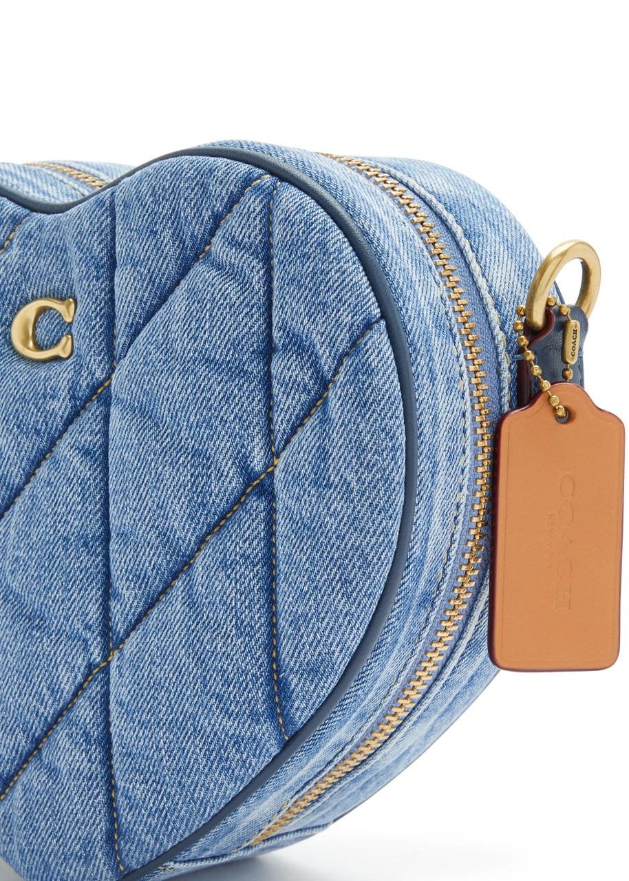COACH Heart Denim Crossbody Bag in Blue | Lyst