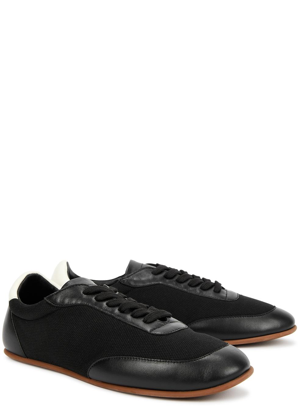 The Row Owen City Leather And Mesh Sneakers in Black Lyst