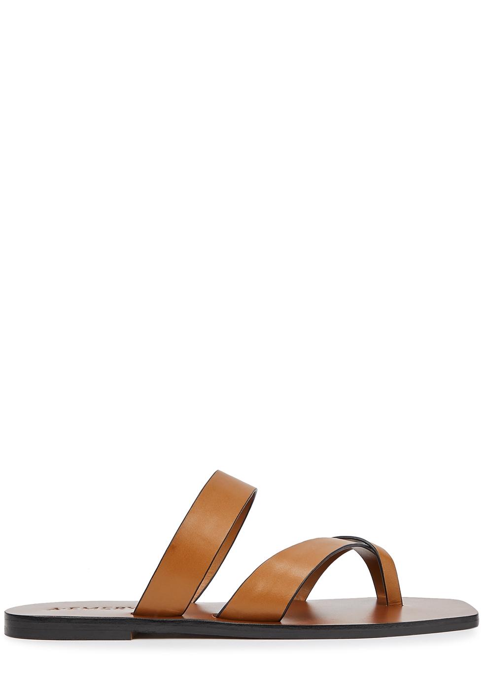 A.Emery Carte Leather Thong Sandals in Brown | Lyst