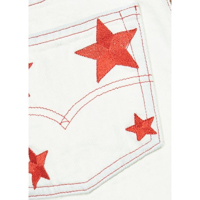 Levi's Denim 501 Lucky Star White Straight-leg Jeans | Lyst