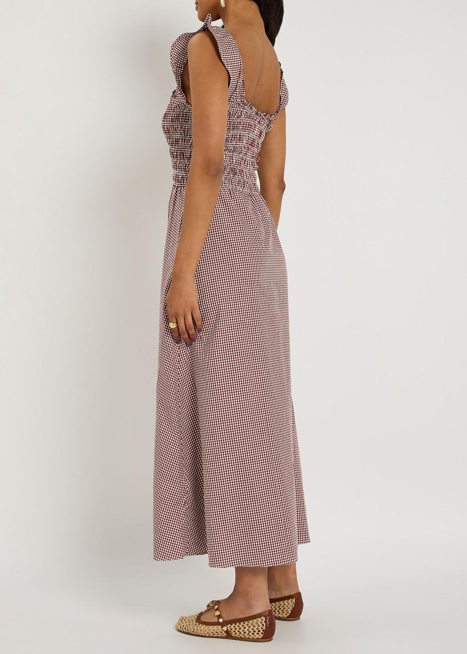Faithfull the Brand Eudora Gingham Stretch-Cotton Midi Dress in Purple | Lyst Faithfull the Brand Eudora Gingham Stretch-Cotton Midi Dress in Purple | Lyst