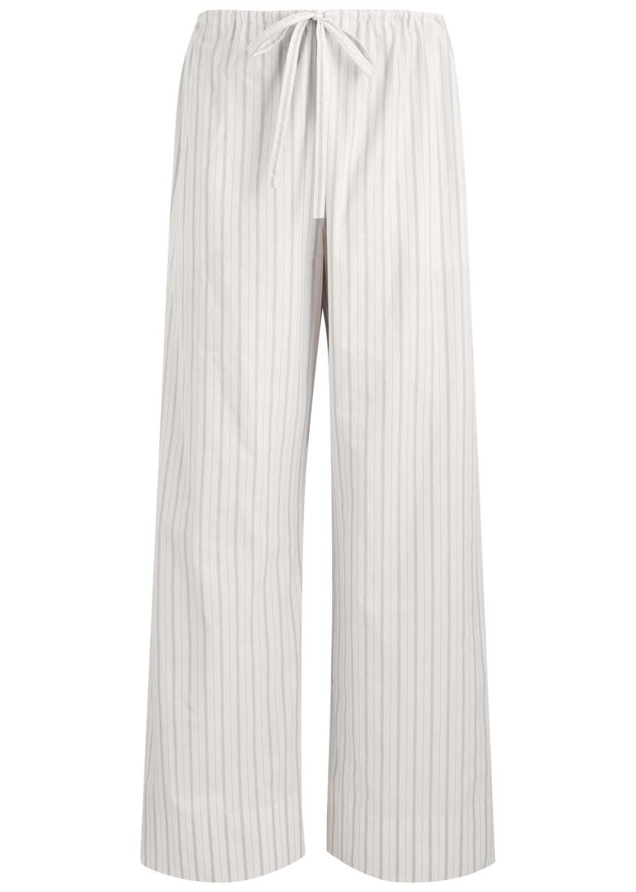 パンツ THE ROW HYPNOSTA STRIPED COTTON TROUSERS THE ROW Hypnosta striped cotton-poplin wide-leg pants | NET
