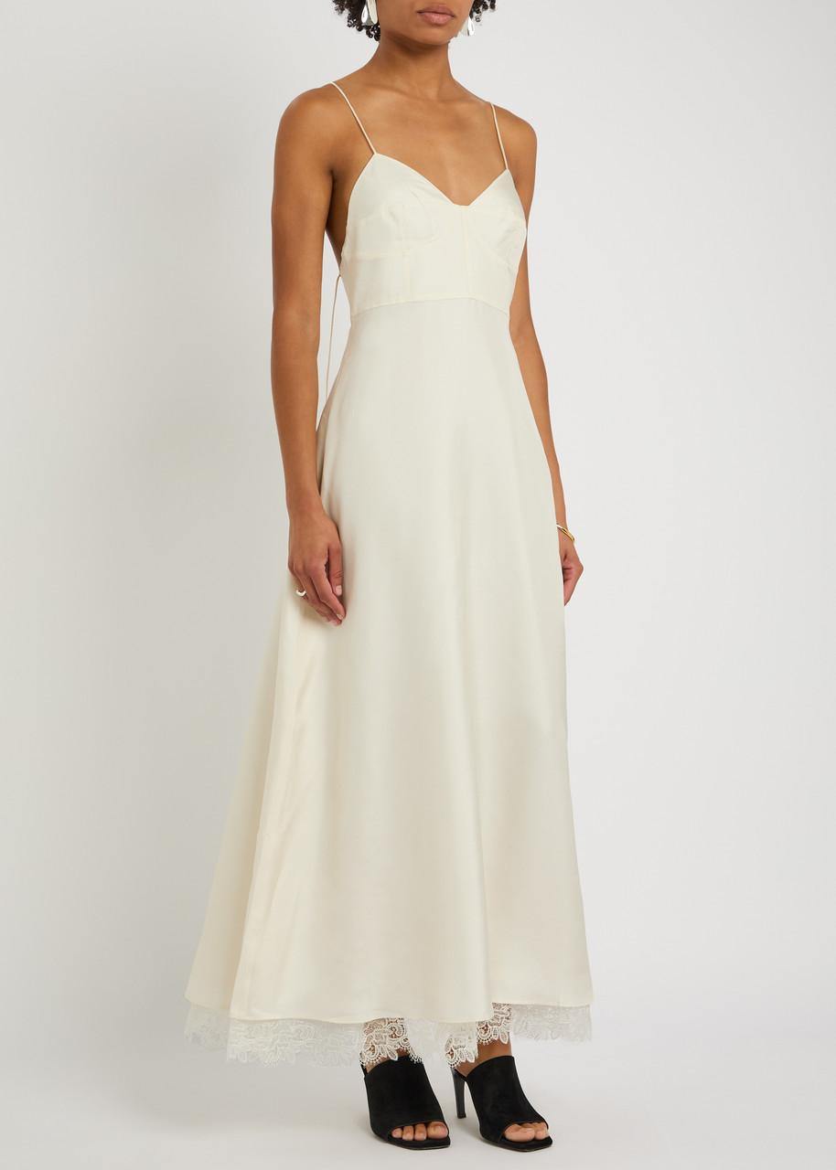 rohe lace dress Rhe | White silk and Lace Slip Dress | Woman