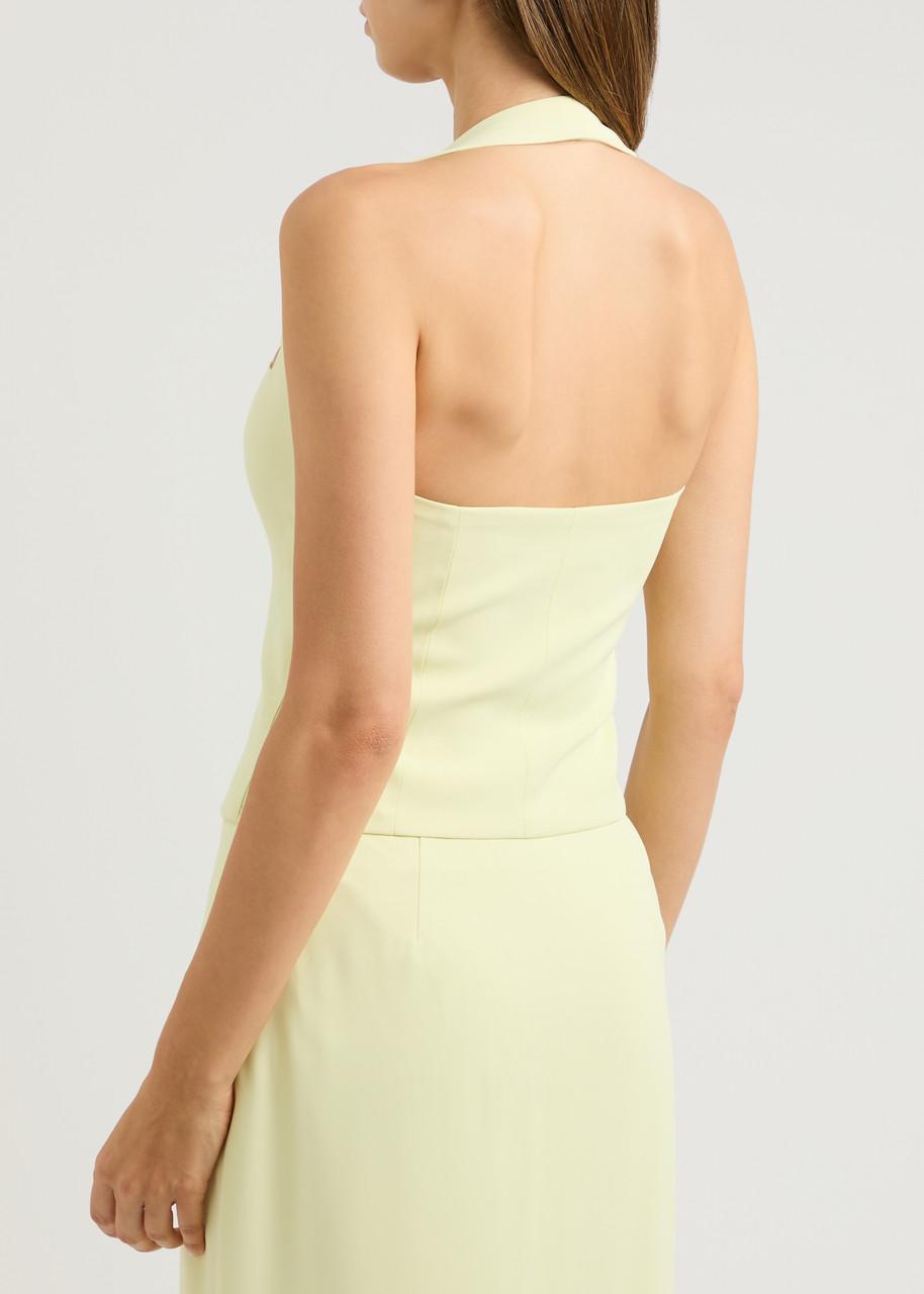 Odd Muse The Ultimate Muse Halterneck Twill Top in Yellow | Lyst