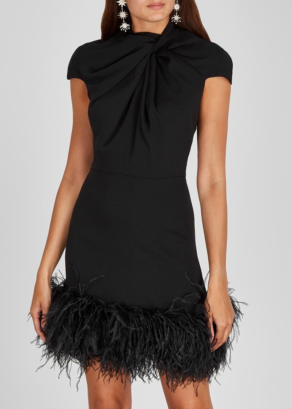 16Arlington Kohana Feathertrimmed Mini Dress in Black Lyst