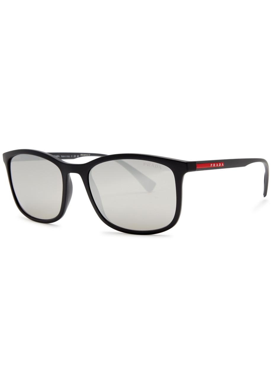 Prada Linea Rossa Rectangle frame Sunglasses in Black for Men