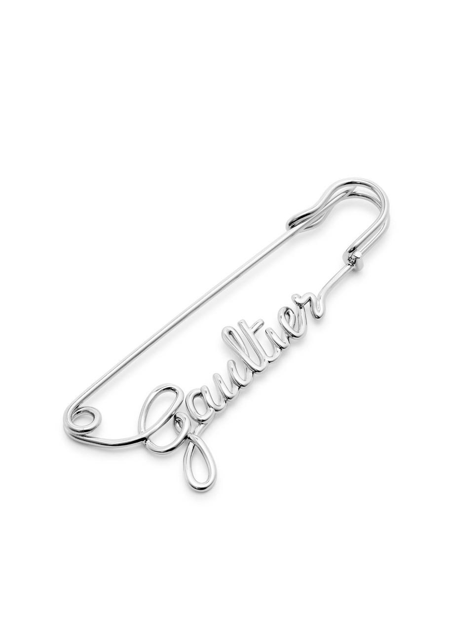 Jean Paul Gaultier Safety Pin Logo Metal Brooch in White Lyst