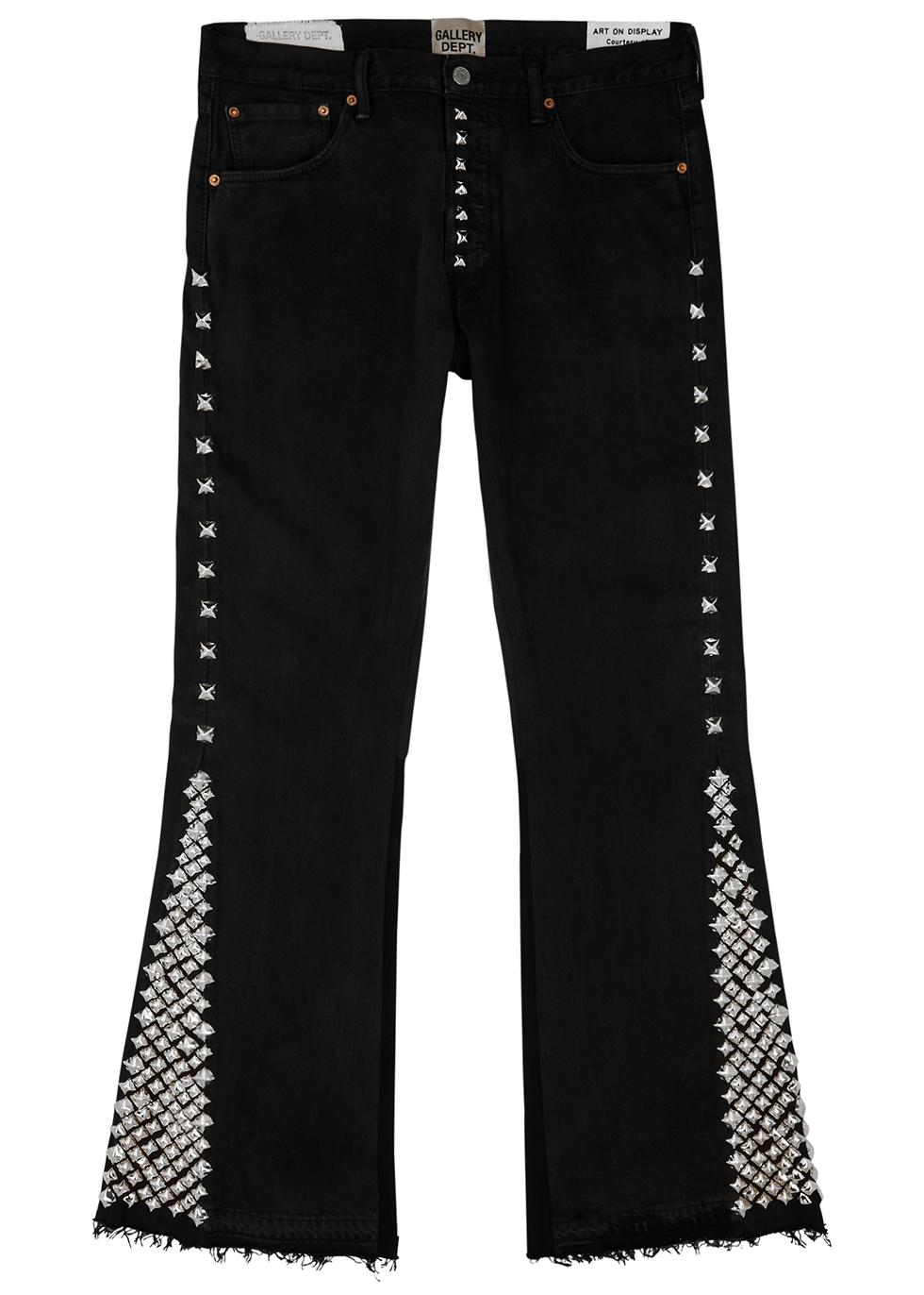 GALLERY DEPT. Stud-embellished Flared-leg Jeans in Black for Men