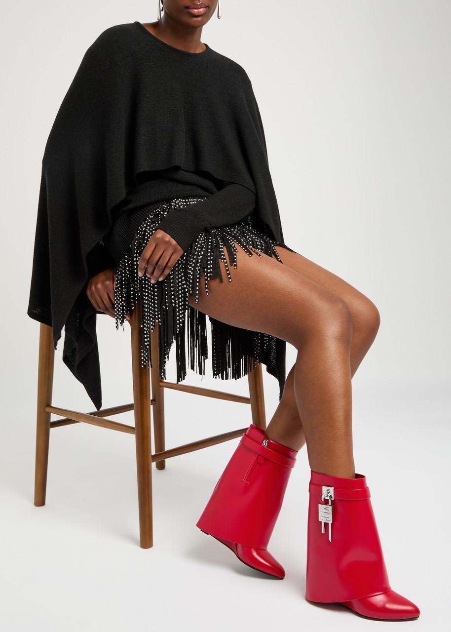 Givenchy Shark Lock 90 Leather Ankle Boots in Red Lyst UK