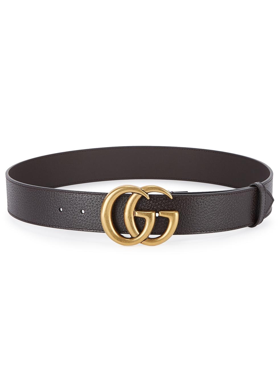 Gucci GG Dark Brown Grained Leather Belt for Men - Save 11% - Lyst