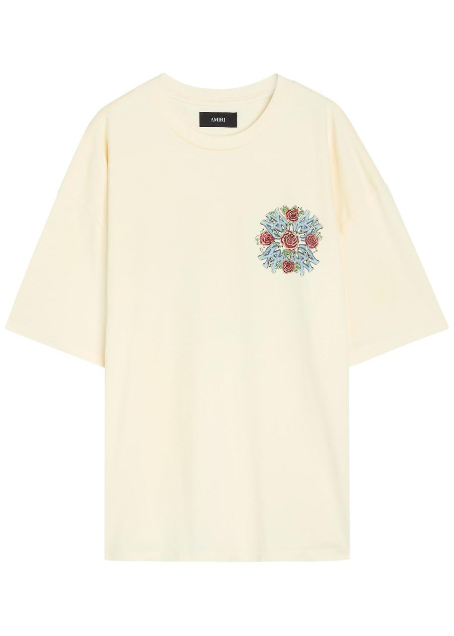 Amiri Out For Trouble Printed Cotton T-Shirt in Natural for Men | Lyst