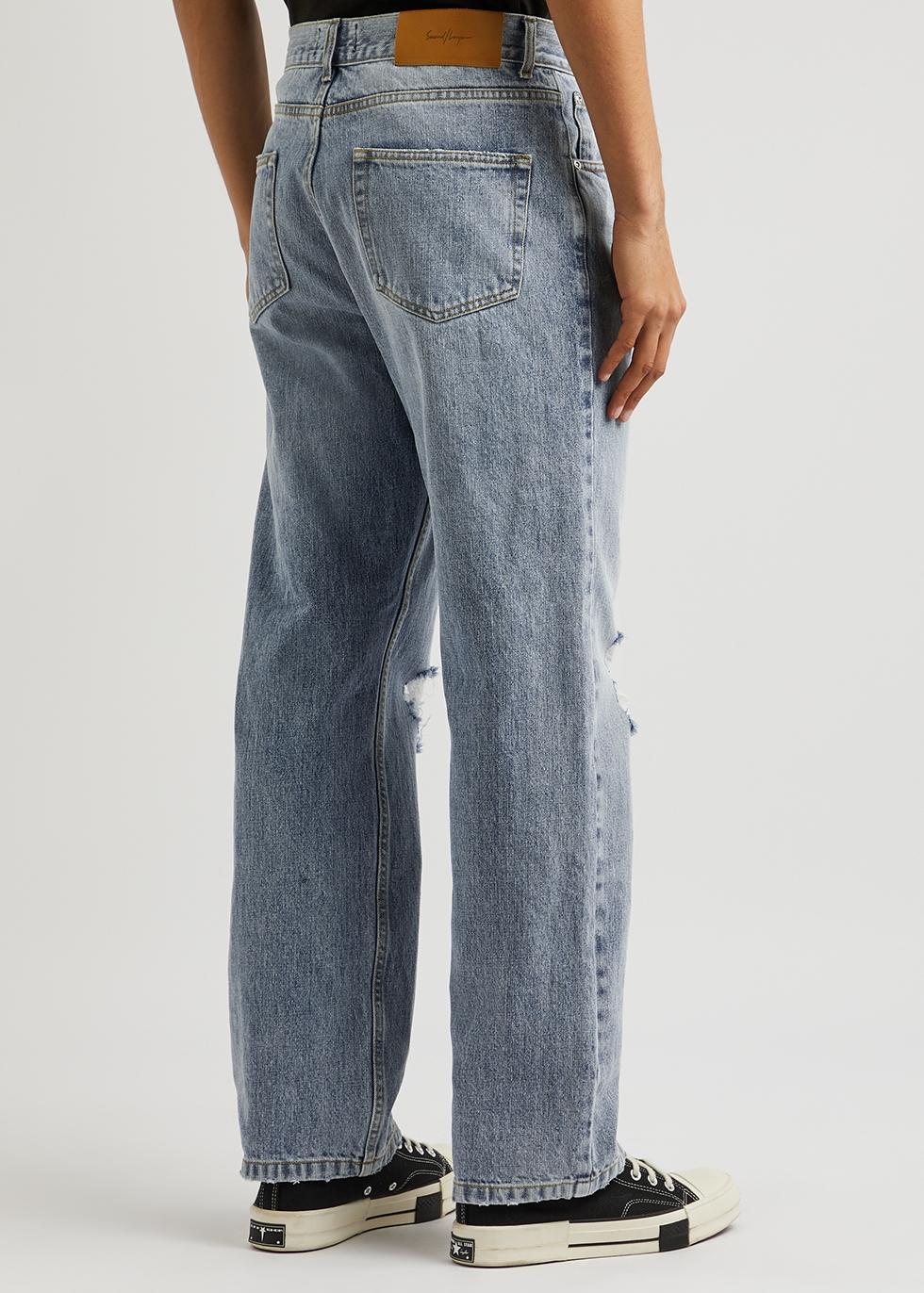 Second/Layer Big Papi Ripped Straight-leg Jeans in Blue for Men | Lyst