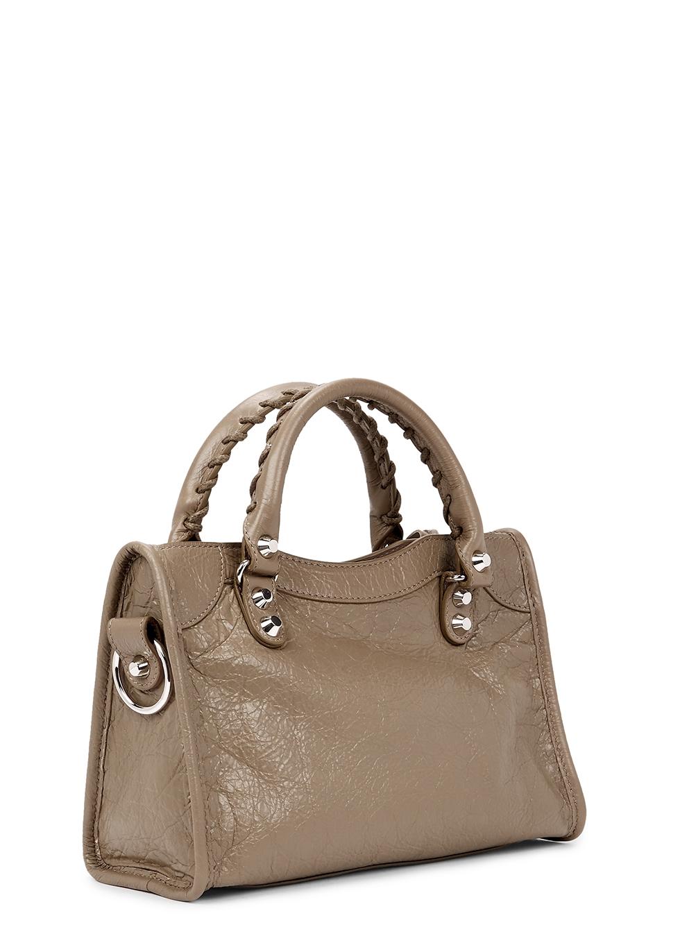Balenciaga Classic City Mini Taupe Leather Shoulder Bag in Gray | Lyst