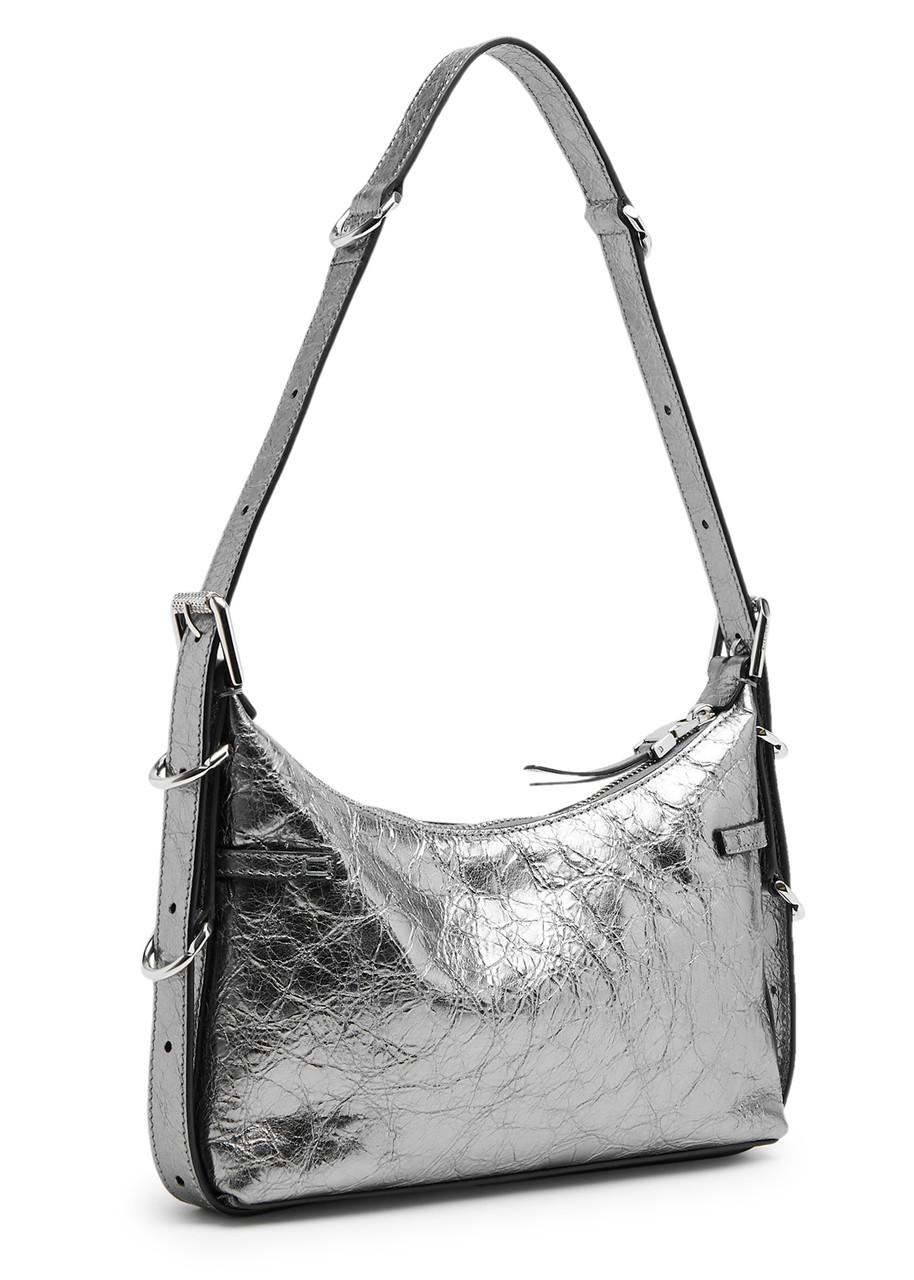 Givenchy Voyou Mini Metallic Leather Shoulder Bag in Gray | Lyst