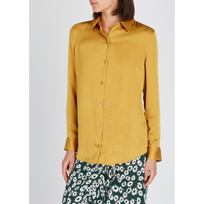 Equipment Essential Mustard Satin Shirt 