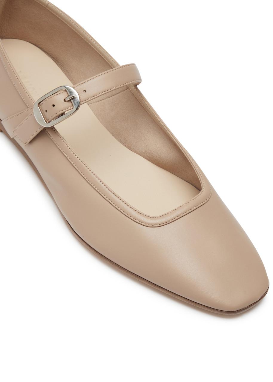 Le Monde Beryl Lea Mary Jane Leather Ballet Flats in Brown | Lyst