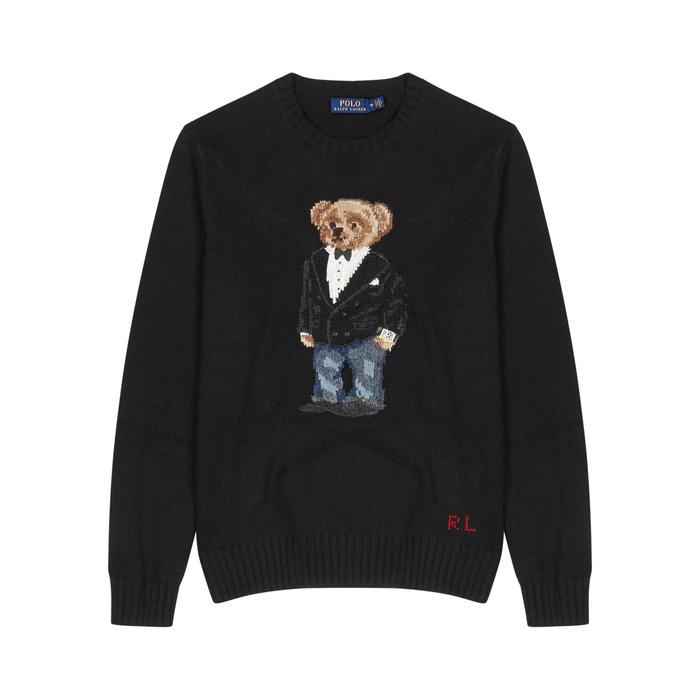 Polo Ralph Lauren Wool Teddy Bear Jumper in Black for Men | Lyst