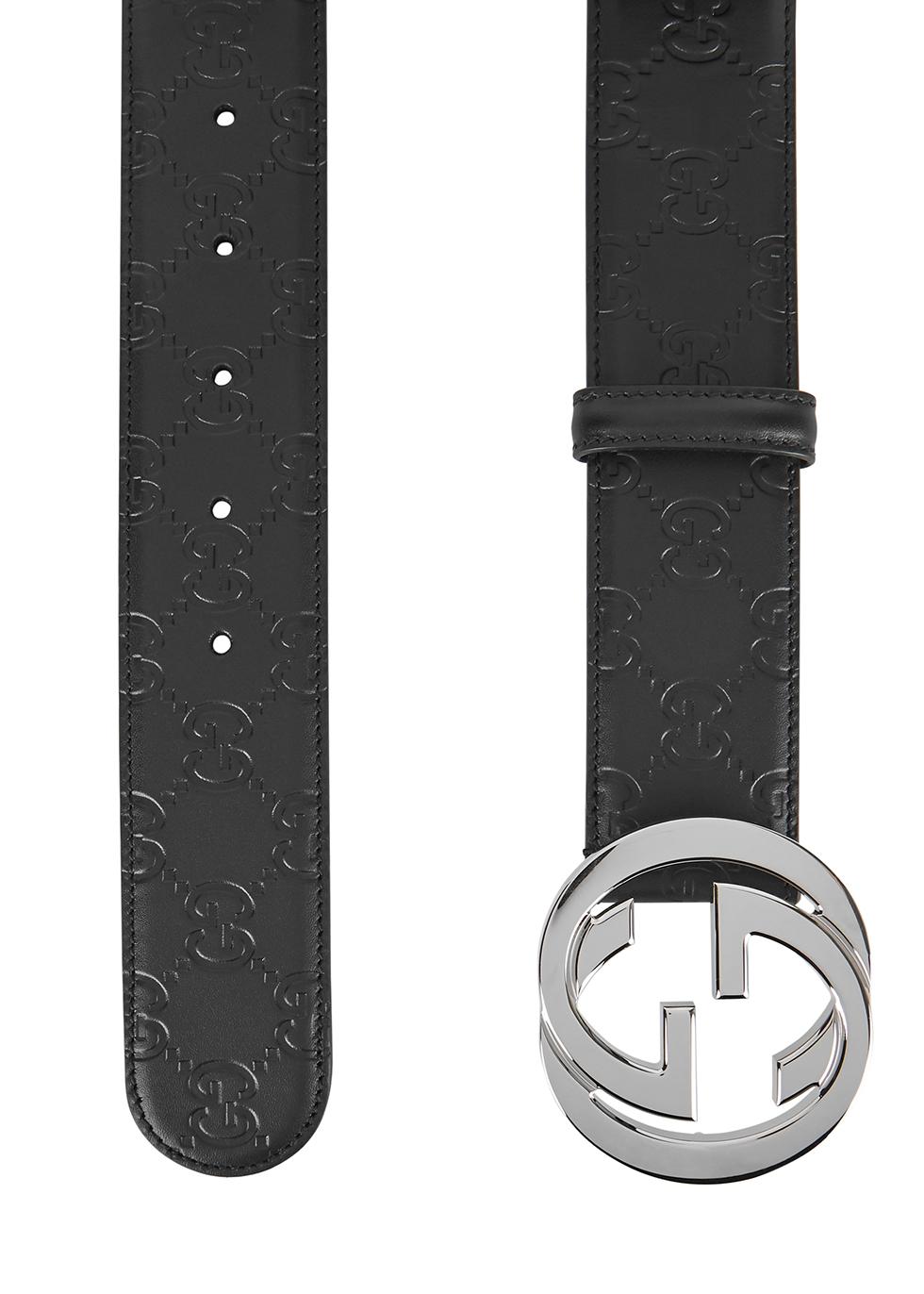 gucci belt silver and black