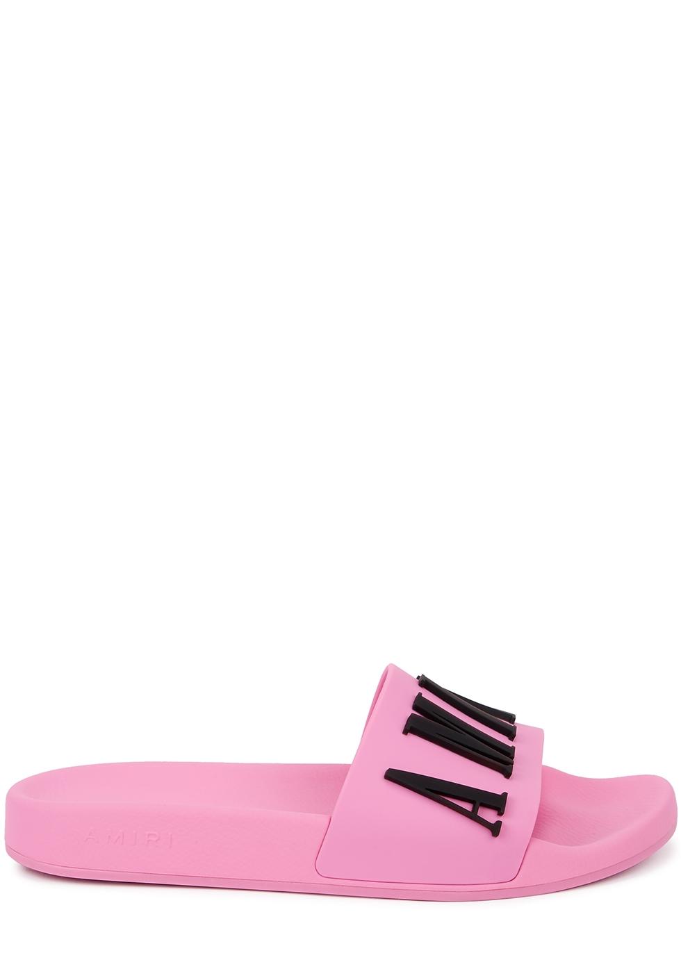 Amiri Logo Rubber Sliders in Pink | Lyst UK