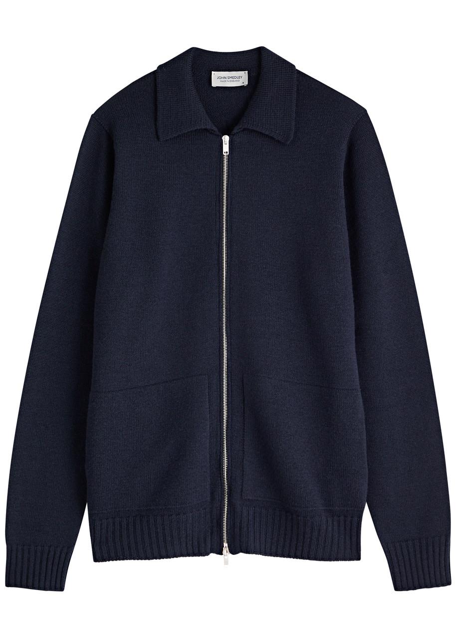 John Smedley Fallon Wool Cardigan in Blue for Men | Lyst